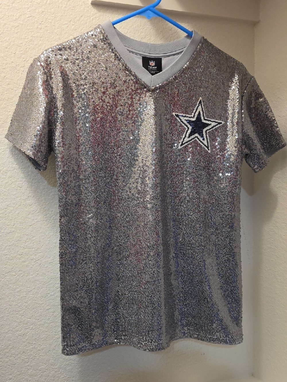 NFL Team Apparel Dallas Cowboys Sequin Ceedee Lamb Jersey Girls Size L(14) NWT